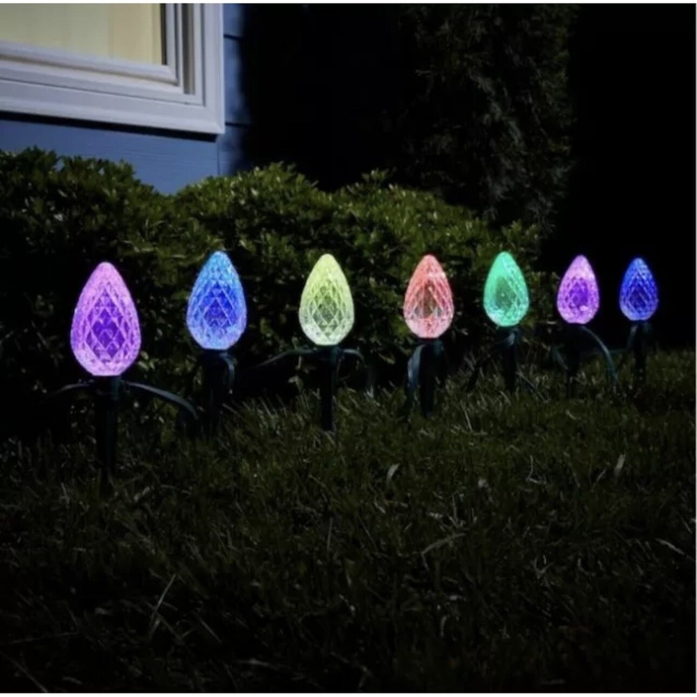 GE Color Effects‎ 8-Marker Color Changing Christmas Light Bulb Pathway Markers - Picture 2 of 7